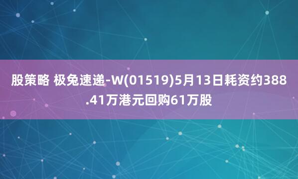 股策略 极兔速递-W(01519)5月13日耗资约388.41万港元回购61万股